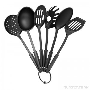 Kitchen Utensil and Gadget Set- Includes Plastic Spatula and Spoons by Chef Buddy- Cookware Set on a Ring (Six Piece Set)- Kitchen Essentials - B004UHWDPO